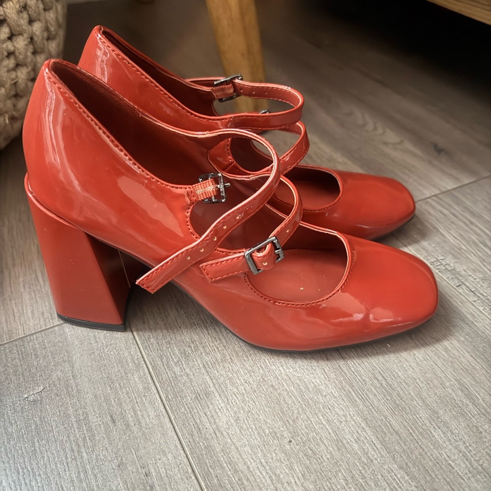 Marc Fisher Red Patent Mary Jane Heels